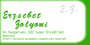 erzsebet zolyomi business card